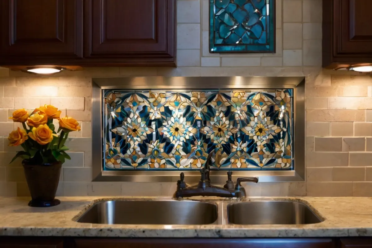 Arabian Style Backsplash for Kitchen Sink 1