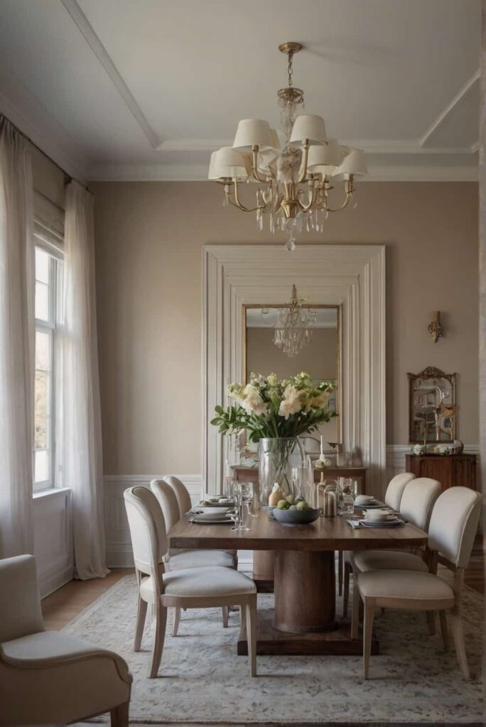 Dining Room Color Scheme Ideas in serene Neutrals and Ethereal Elegance 1