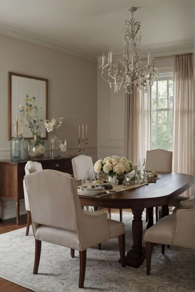Dining Room Color Scheme Ideas in serene Neutrals and Ethereal Elegance 2