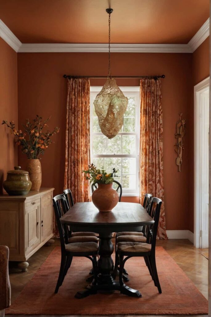 Dining Room Color Scheme Ideas with Warm Terracotta Fertile Tales 1