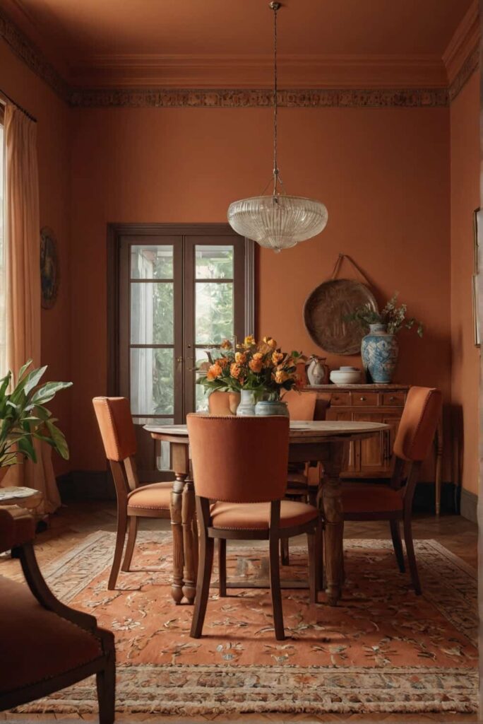 Dining Room Color Scheme Ideas with Warm Terracotta Fertile Tales 2
