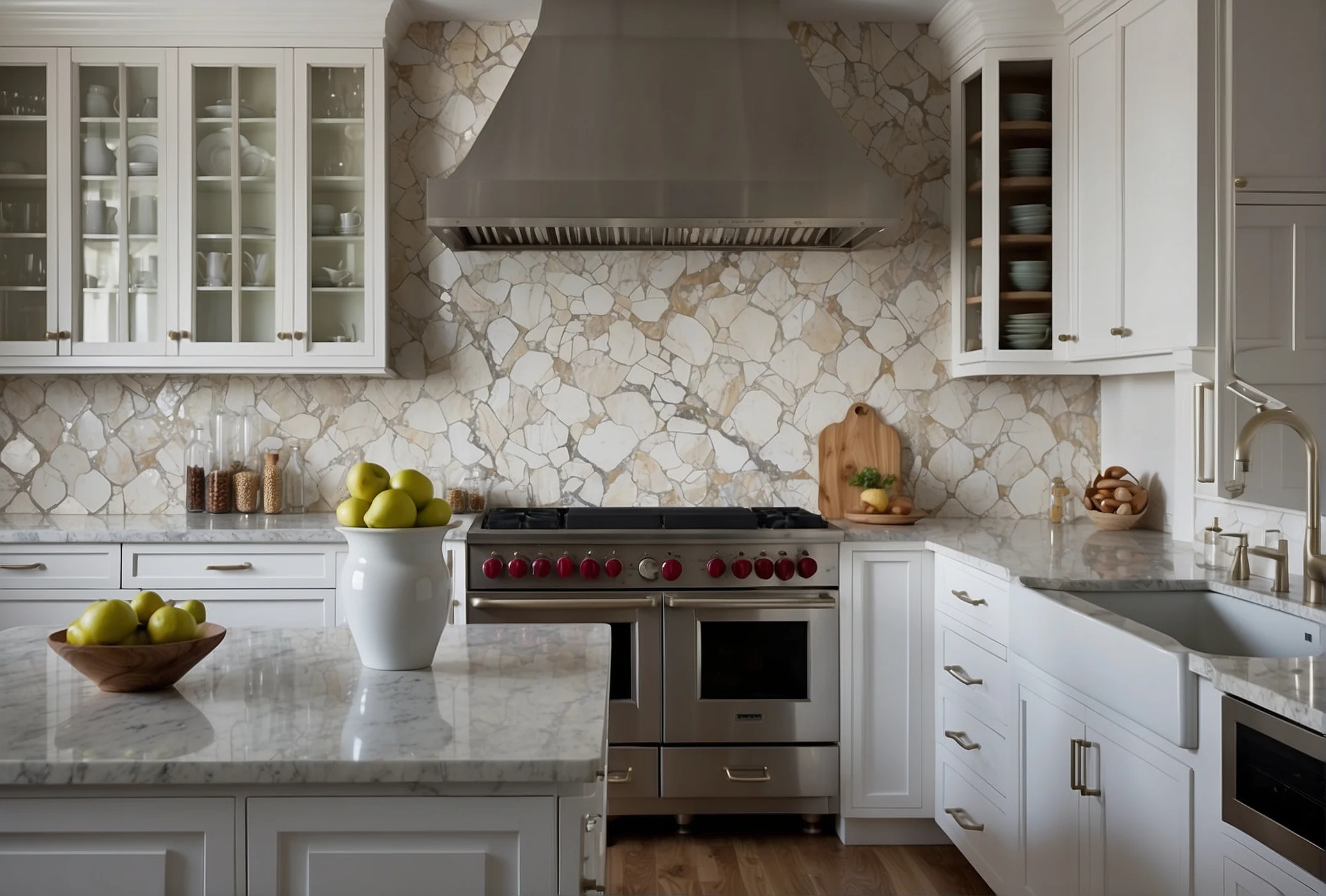 Elegance Backsplash for White Cabinets Ideas 2