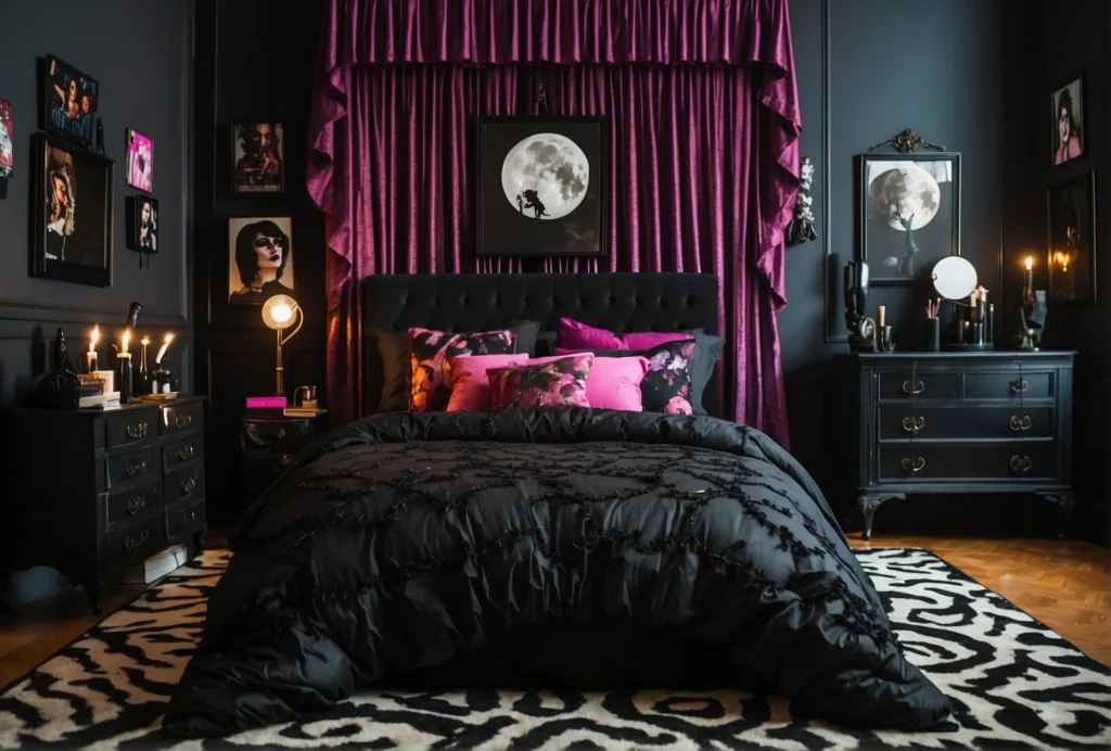 Freaky 90s Whimsy Goth Bedroom Ideas