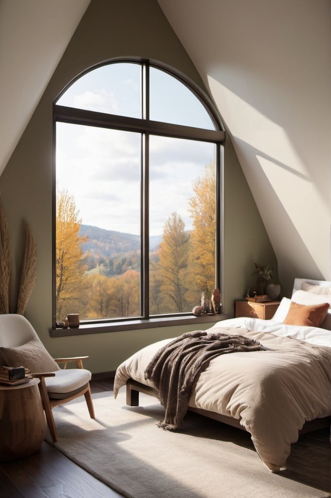 Goblin Core Bedroom Ideas with Large windows that let in the sunlight or soft