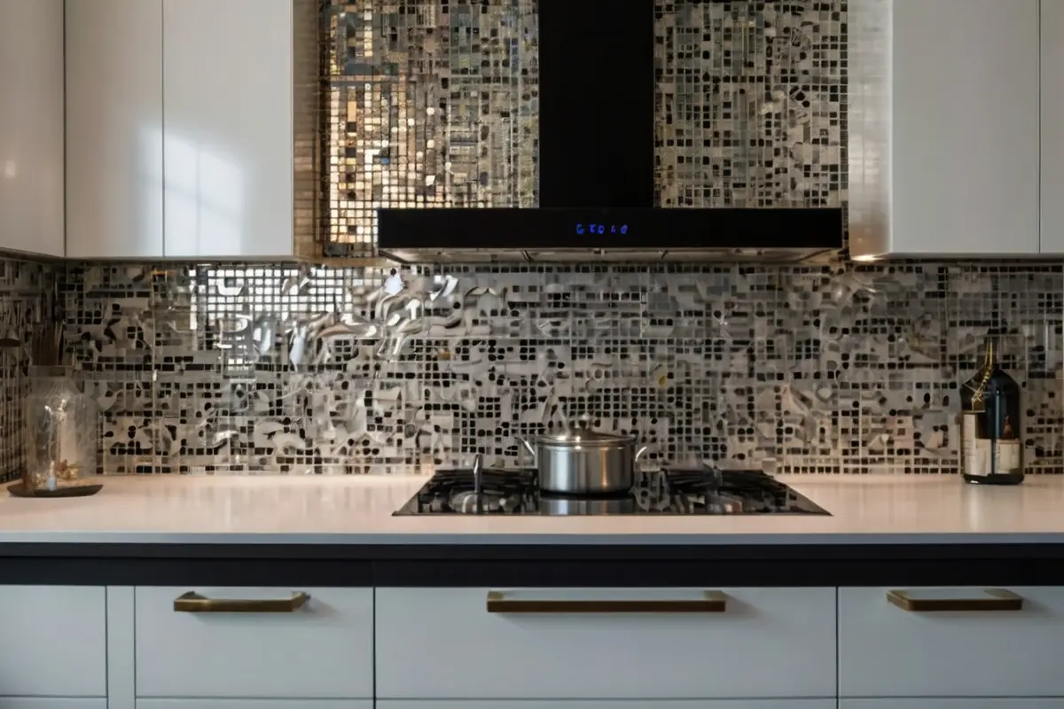 Modern Backsplash Designs for White Cabinets and Black Countertop