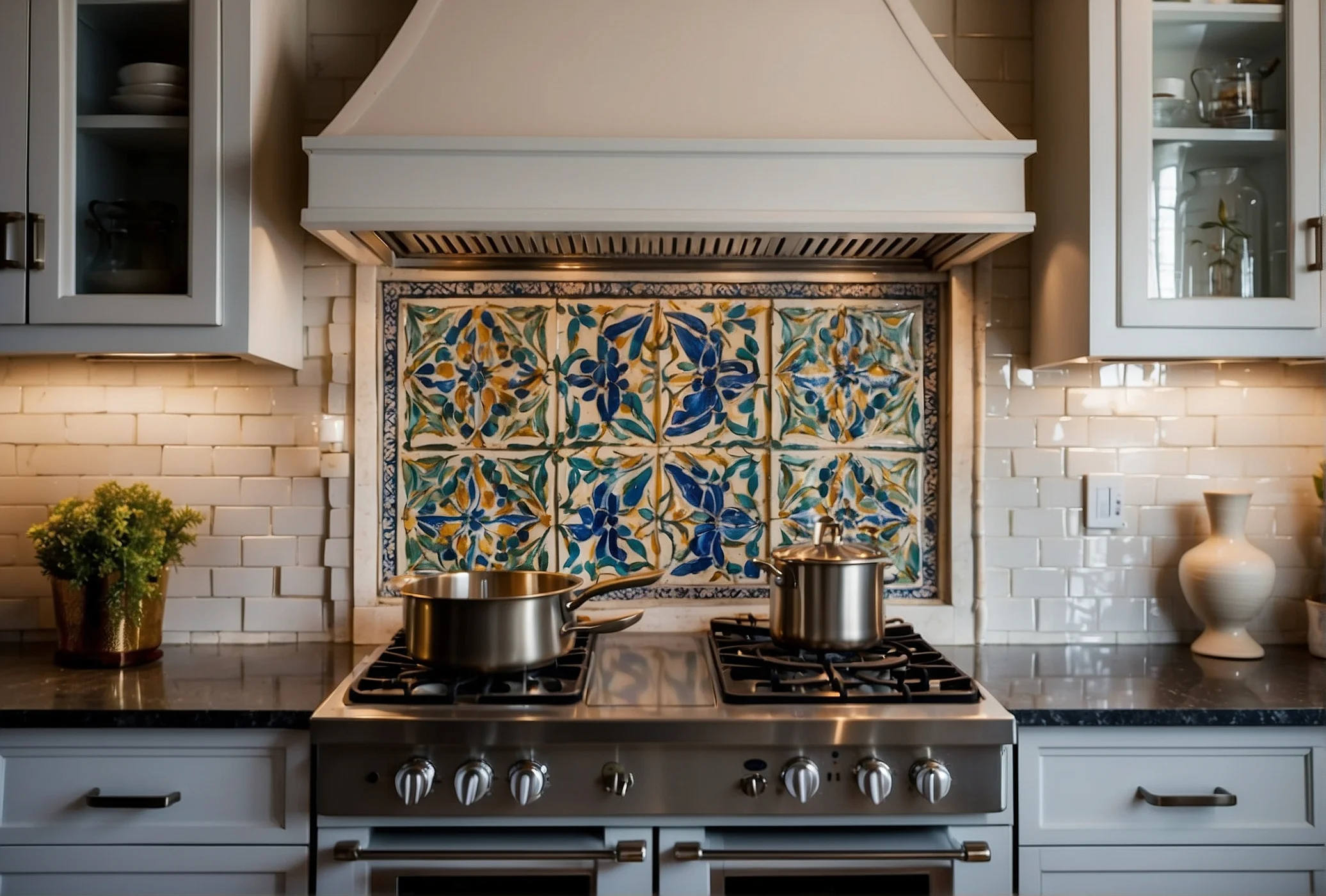 Morrocan Style Backsplash Colors for White Cabinets 2