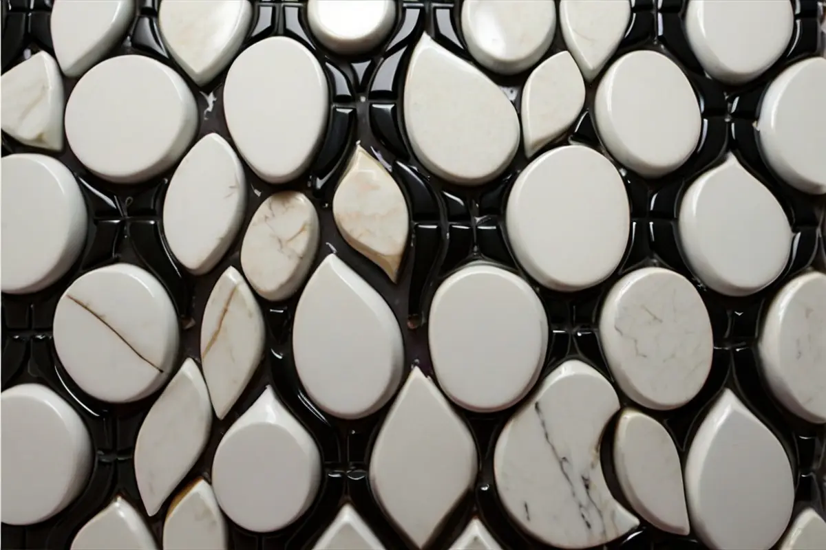 Stunning Backsplash Design for White Cabinets and Black Countertop