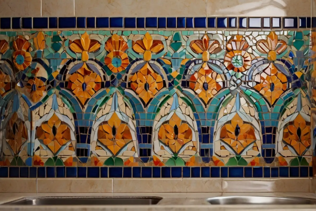 Stunning Mosaic Backsplash for Kitchen Sink