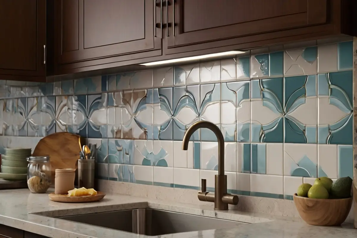 Subway Tile Design Backsplash Ideas for Brown Cabinets