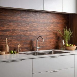 Wooden backsplash and countertop ideas