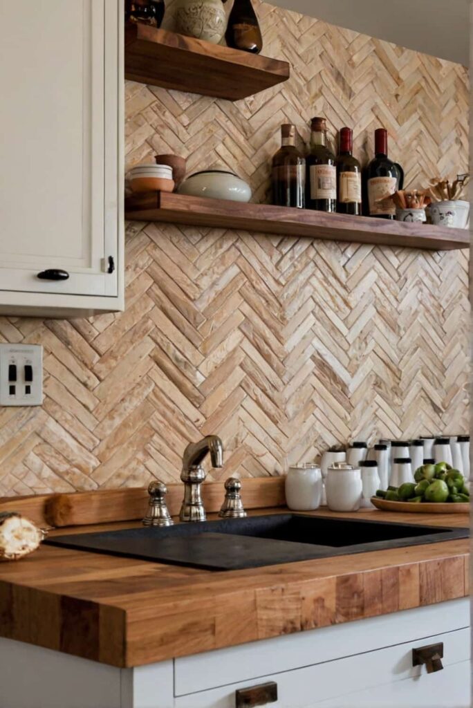 backsplash and countertop ideas herringbone pattern wi 0