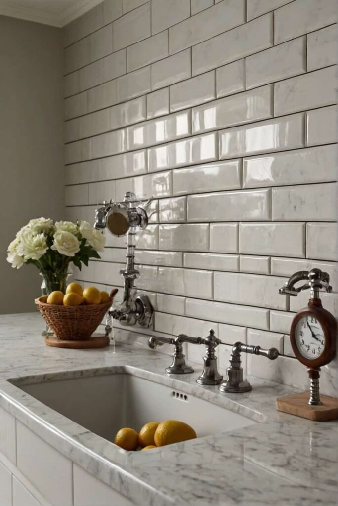 backsplash tile ideas classic subway tiles with dark grout 1