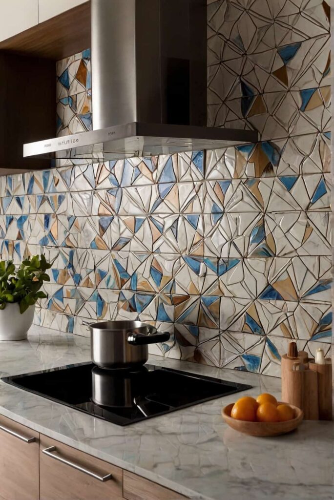 backsplash tile ideas synchronized geometric tile repetition