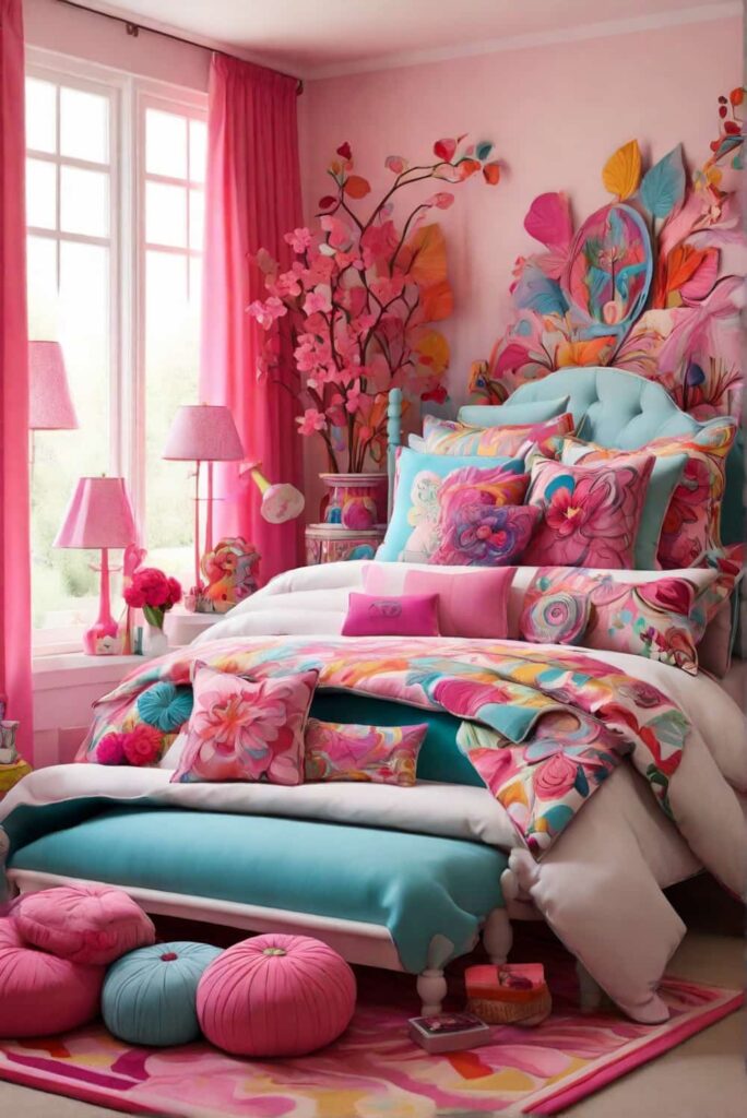 bedroom decor ideas for girls with decorative pillows 1