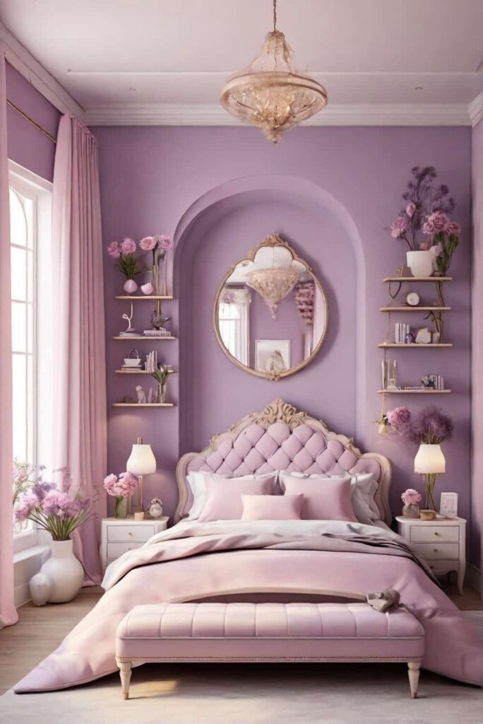 bedroom decor ideas for girls with lavender walls 0