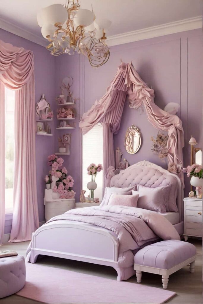 bedroom decor ideas for girls with lavender walls 1