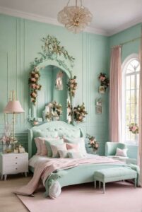 bedroom decor ideas for girls with mint walls 0