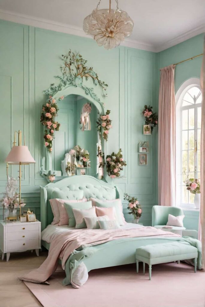 bedroom decor ideas for girls with mint walls 0