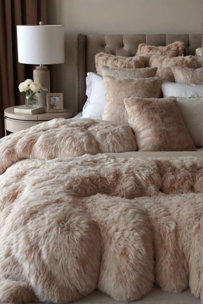 bedroom interior design ideas in fluffy comforter coverlet cushions throw for cozy ensemble 2
