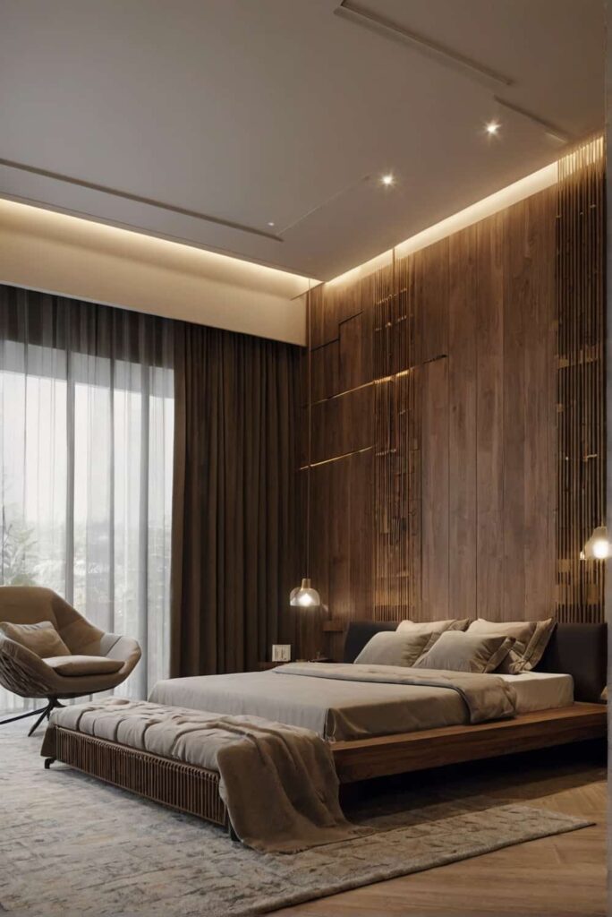 bedroom interior design ideas in mixed textures 1