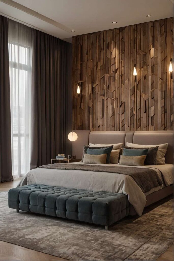 bedroom interior design ideas in mixed textures 2