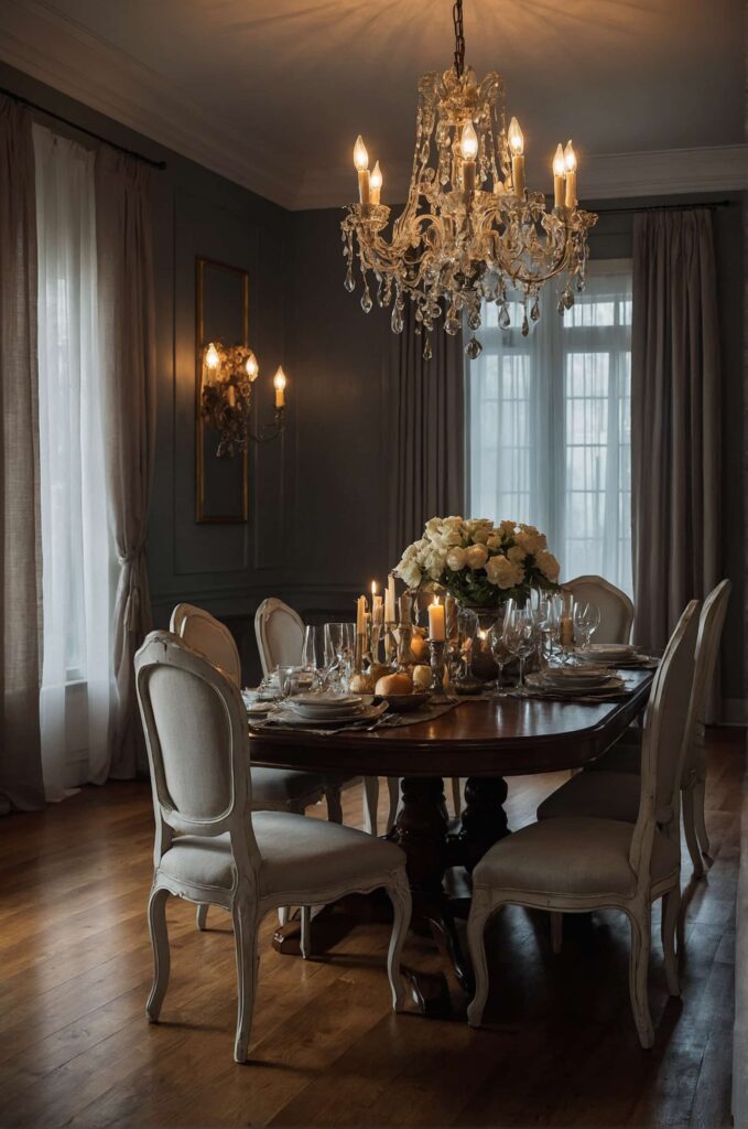 classic dining room decor ideas with soft glow of candles