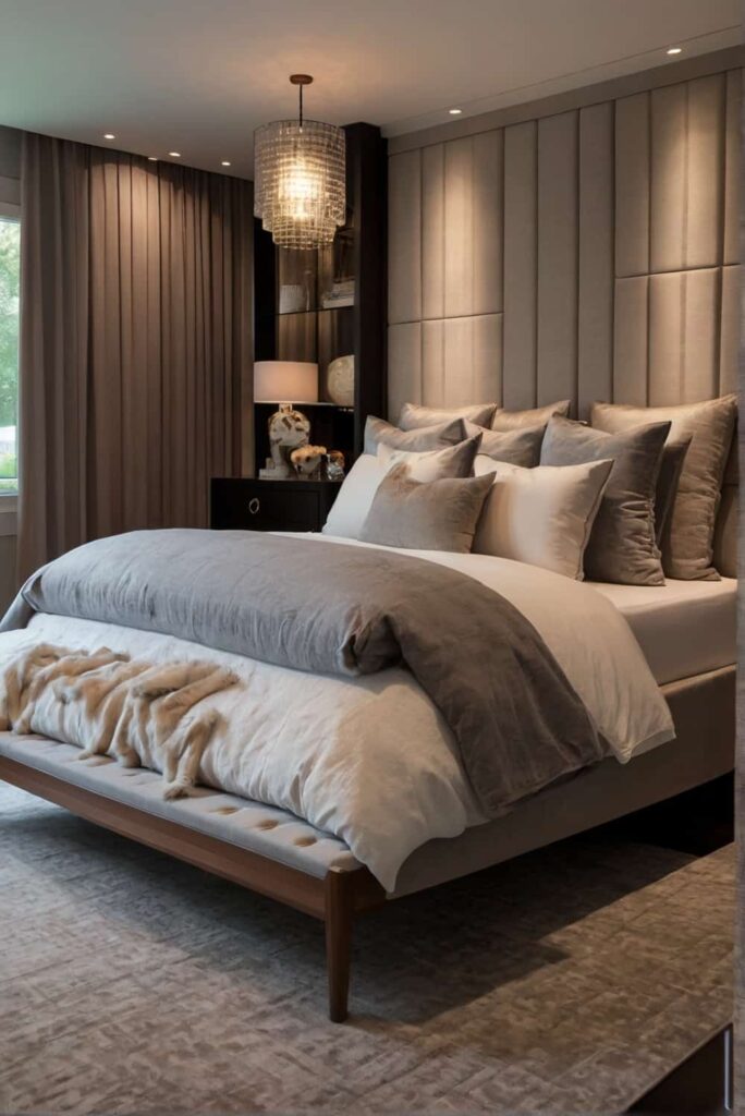 contemporary bedroom ideas in blend ambient task and accent lighting 2