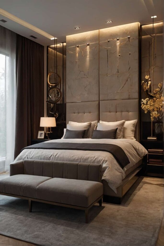 contemporary bedroom ideas with lighting accent sets 1