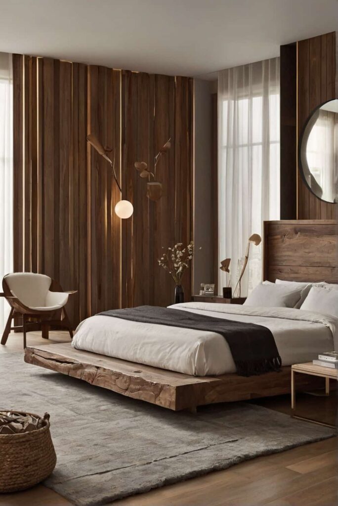 contemporary bedroom ideas with natural materials add warmth texture personality 1