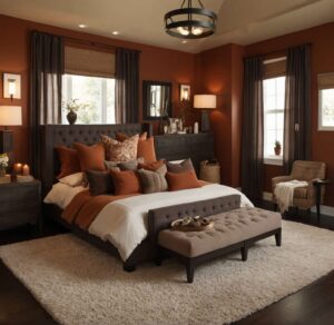 cozy master bedroom decor in warm hues colors 0 2