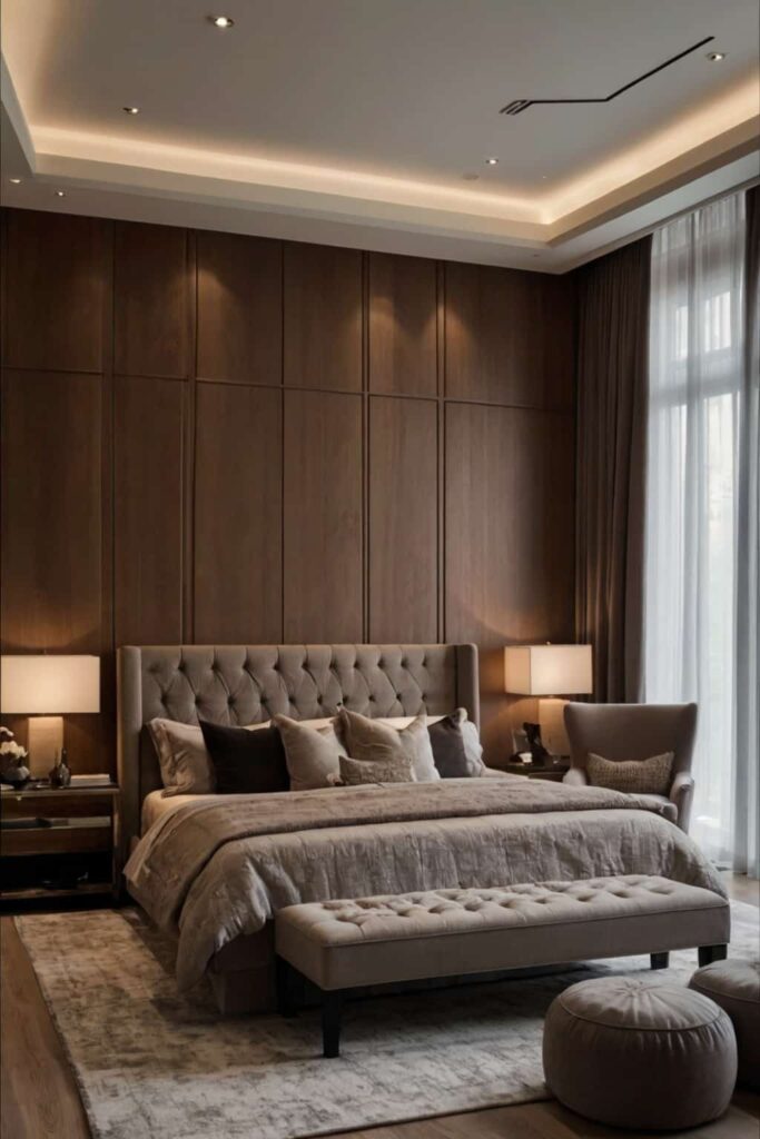 cozy master bedroom decor in wide view 1
