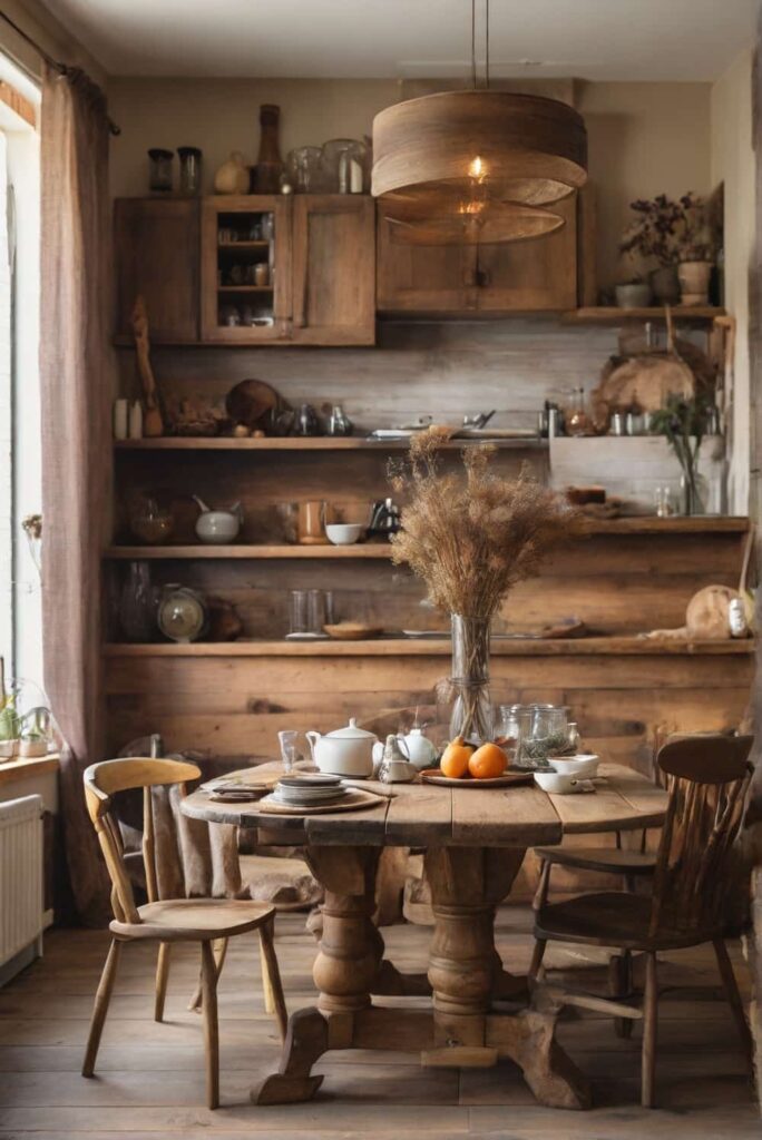 default kitchen table ideas in rustic warmth with weathered 2