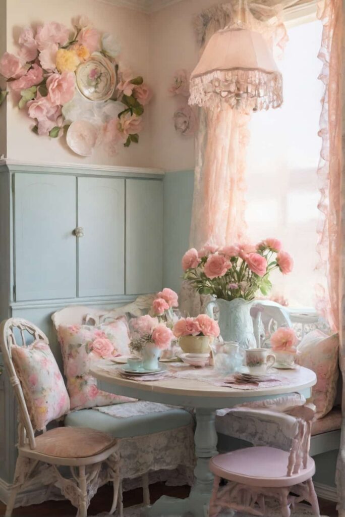 default kitchen table ideas in soft pastels and floral