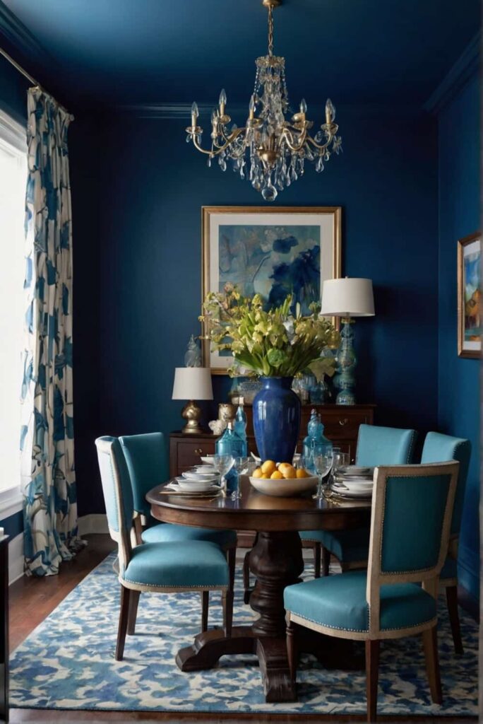 dining room color scheme ideas in audacious sapphire e 2