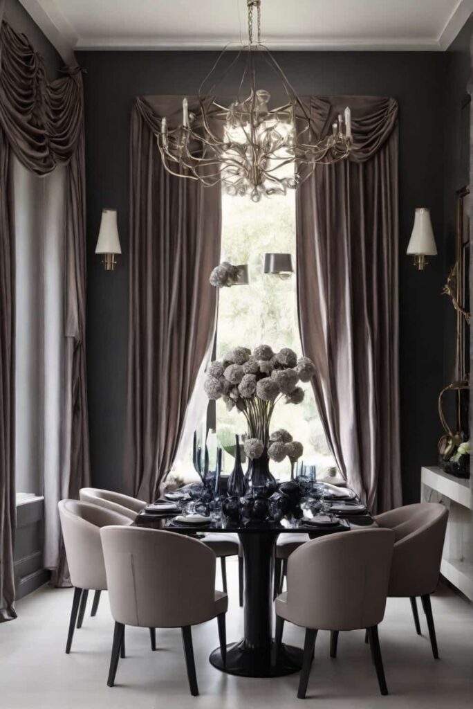 elegant dining room ideas monochromatic tones Shades Deepening Dusk till Dawn 1