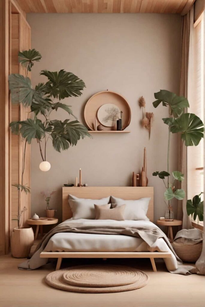 japandi bedroom ideas in natures beauty with cozy materials 1