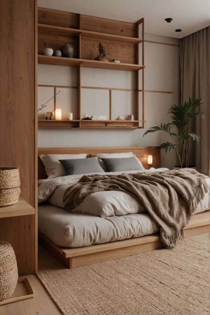 japandi bedroom ideas with cozy materials 0