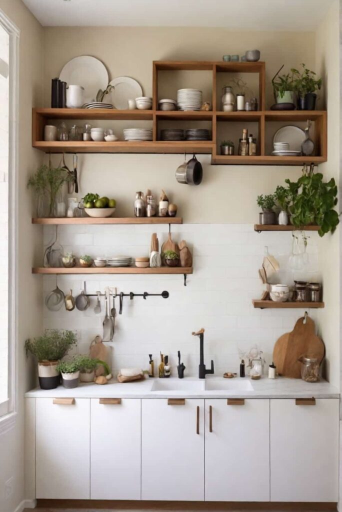 kitchen home decor maximize vertical space with hanging shelves or hooks 2
