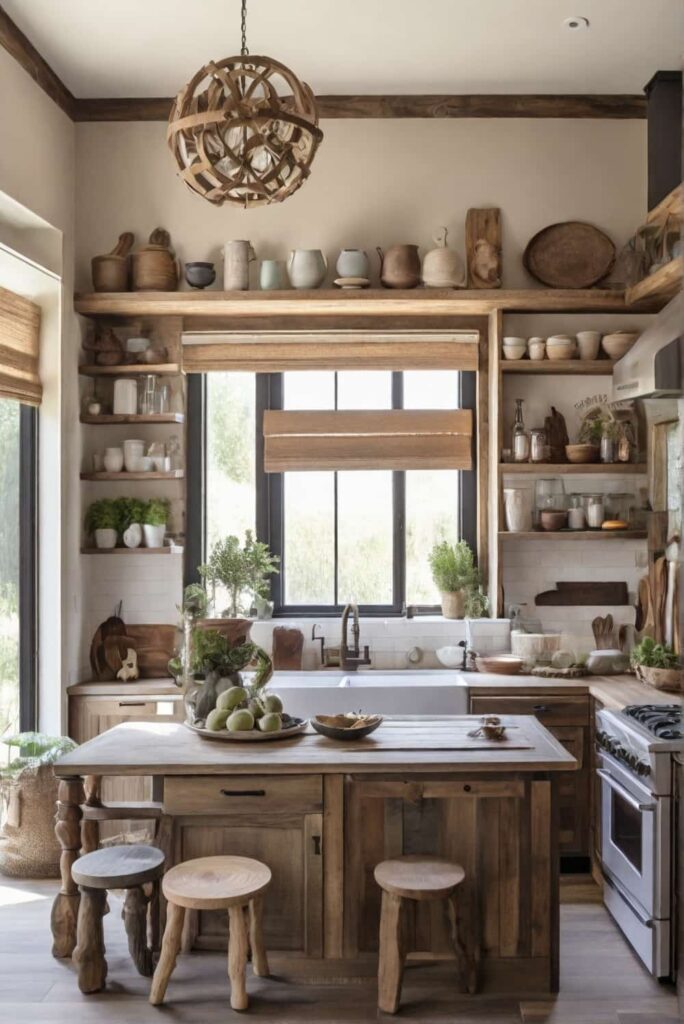kitchen home decor with weathered wood accents 1