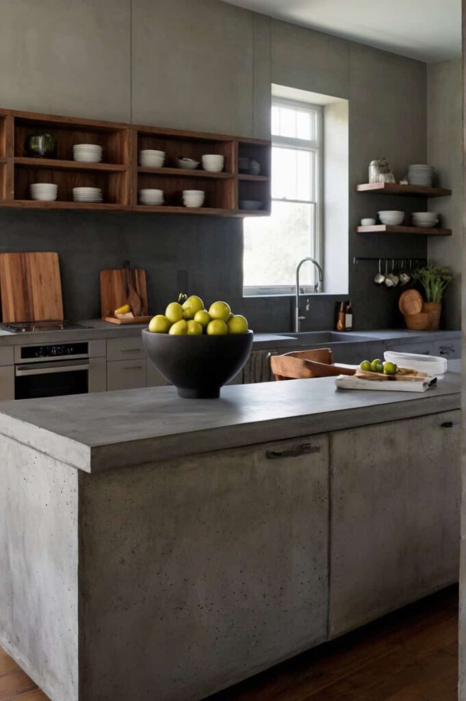 kitchen style ideas with concrete countertops for an e