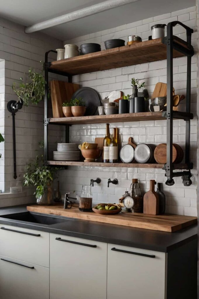 kitchen style ideas with open shelving in industrial s