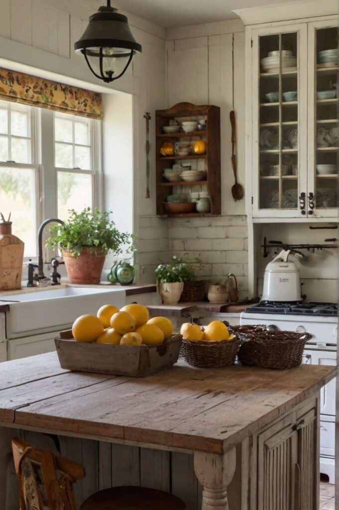 kitchen style ideas with vintage finds in a farmhouse