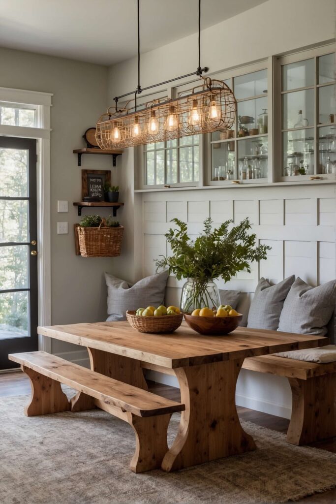 kitchen table ideas with a bench for cozy communal
