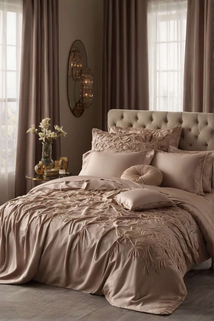 luxurious bed sheet ideas in a cozy bedroom 0