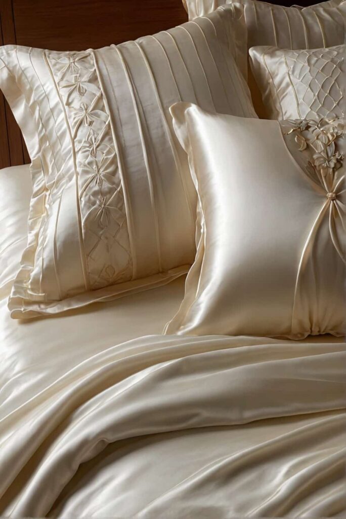 luxurious bed sheet ideas in whity silky sateen 0