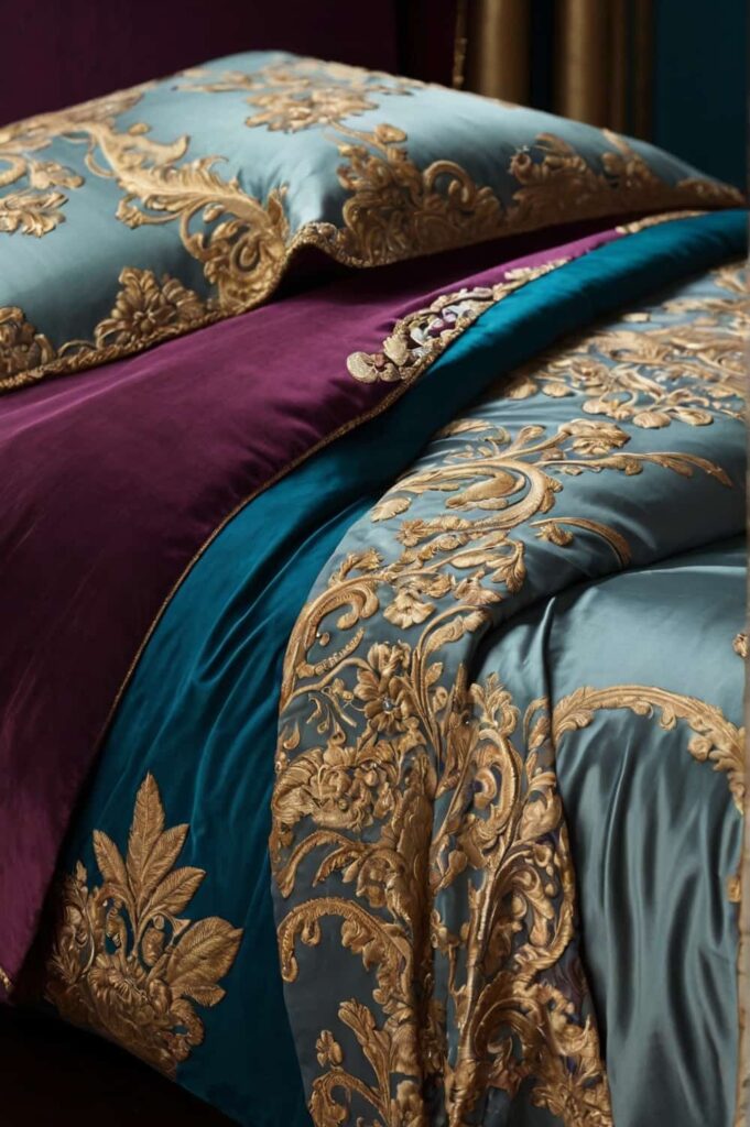 luxury bedding cover with jewel tones for opulence 0