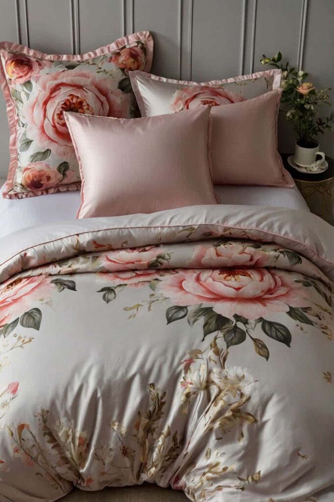 luxury bedding cover with timeless florals for elegance 1
