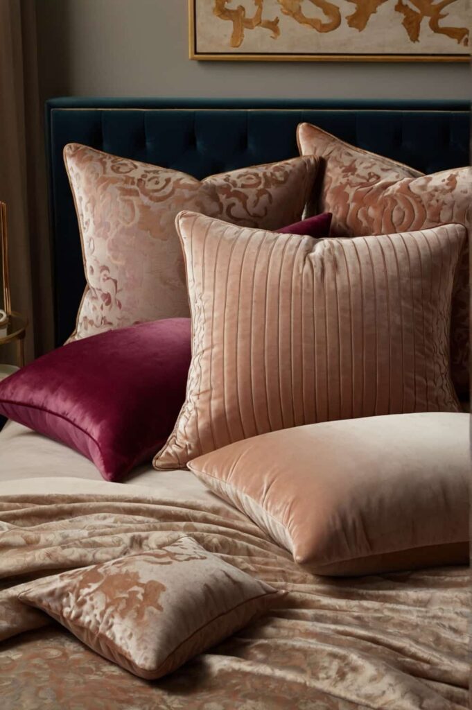 luxury bedroom accessories elevate ambiance with elegant velvet pillows 1