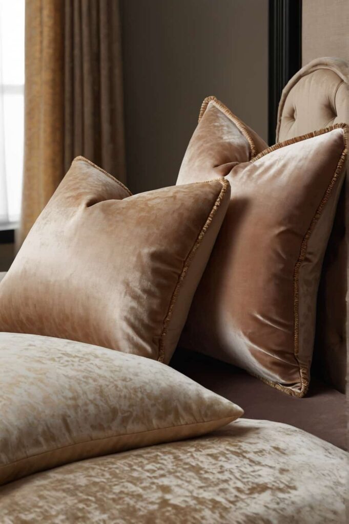 luxury bedroom accessories elevate ambiance with elegant velvet pillows 2