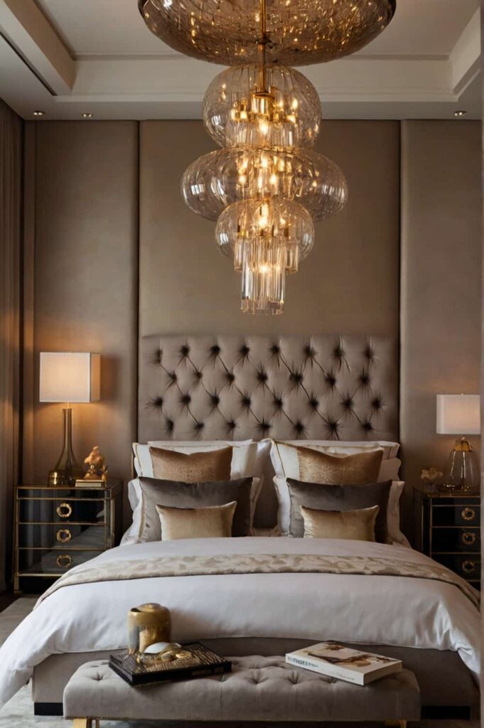 luxury bedroom accessories illuminate room with statement lighting fixtures 2